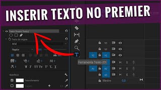 COMO INSERIR TEXTO NO ADOBE PREMIER Escrever texto no premier [upl. by Nevear669]