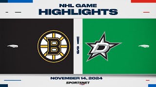 NHL Highlights  Bruins vs Stars  November 14 2024 [upl. by Ttebroc]