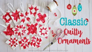 Classic Quilty Ornaments Finishing Tutorial Quilted Christmas Ornaments [upl. by Den636]