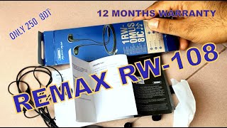 REMAX RW108 Earphone  Low Price Best Earphone  Only in 250 BDT [upl. by Adirf]