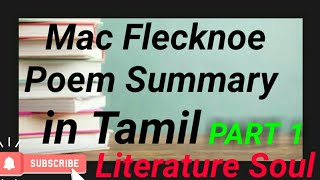 Mac Flecknoe by john Dryden 1  55 line summary in Tamil  Part  1 [upl. by Lallage]