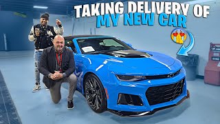 THIS IS HOW U TAKE DELIVERY OF A NEW CAR TAKING DELIVERY OF MY RAPID BLUE CAMARO ZL1 [upl. by Aihsyt]