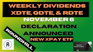 ROUNDHILL WEEKLY NOV 6 for XDTE QDTE RDTE amp NEW XPAY 20 YIELD ETF [upl. by Glynias]