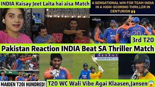 INDIA Beat SOUTHAFRICA 3rd T20 Thriller Match Tilak Verma 100 INDIA Team Phir Bazi Lay Gai😱 [upl. by Buerger970]