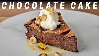 Super Easy Flourless Chocolate Cake SOO Fudgy [upl. by Milt267]