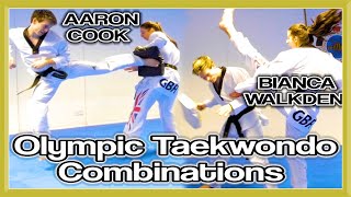 OLYMPIC TAEKWONDO KICKING COMBINATIONS with Aaron Cook amp Bianca Walkden  GNT Tutorial [upl. by Otter671]