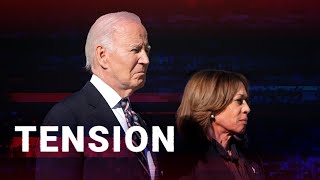 Palpable tension between Biden and Harris during first appearance since brutal election wipeout [upl. by Ankney162]