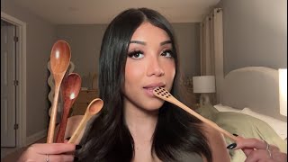 ASMR Scooping amp Eating Your Face With Wooden Spoons 😋 mouth sounds for sleep [upl. by Harday]