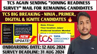 TCS Joining Readiness Survey Breaking Update 🔥  Joining Letter  TCS Latest Interview Results  OL [upl. by Kienan]