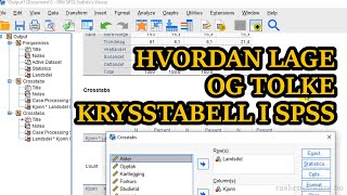 Eksempel To kategoriske variabler  Hvordan lage og tolke krysstabell i SPSS [upl. by Redan678]