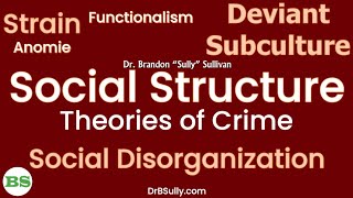 Social Structure Theories of Crime  Social Disorganization Strain Cultural Deviance [upl. by Namien]