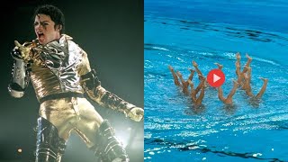 Michael Jackson would be proud of USA artistic swimming team performing moonwalk underwater [upl. by Yrocal]