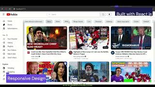 YouTube clone using react js  Node js  Department of Web Technologies at Planetoid Ai [upl. by Catherin]