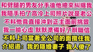 和劈腿的男友分手後他總來糾纏我，我隨手拍了高冷上司照片說是老公，不料他竟直接沖到正主面前挑釁，我一臉心虛，默默準備好了辭職信。不料上司當著全公司的面攬住我，介紹道：我的隱婚妻子。我人傻了！ 甜寵 [upl. by Andrel805]