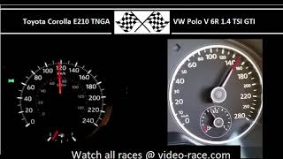 Toyota Corolla E210 TNGA VS VW Polo V 6R 14 TSI GTI  Acceleration 0100kmh [upl. by Nelaf]