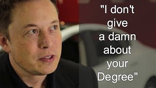 quotDo you need a degree to be successfulquot  Elon Musk Answers  Futureism [upl. by Kirstin876]