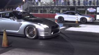 Cincy Street Wars 1 r35 GTR vs Eclipse awd turbo drag racing Final Race [upl. by Einnor]