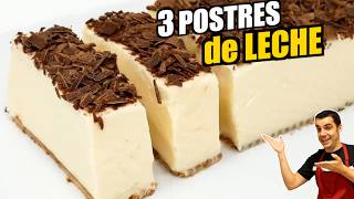 ¡Deliciosos Postres con Leche 😋🥛 Aprende 3 Recetas Fáciles 🍰 [upl. by Hamer]