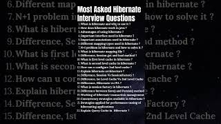 Most asked hibernate interview questions java javaprogramming dsa [upl. by Kciredorb]