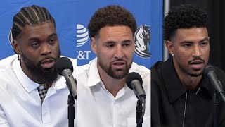 VIDEO Klay Thompson new Mavs explain why theyre excited to play with Luka Doncic Kyrie Irving [upl. by Larentia]