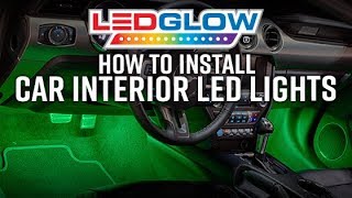 Installation  LEDGlow 4pc 7 Color LED Interior Car Lights and Truck Lights [upl. by Enelyw]