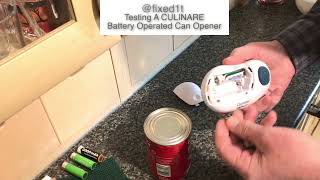 Testing A CULINARE ONE TOUCH Battery Can Opener [upl. by Melodie521]