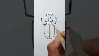 How to draw a beetle🪲shorts youtubeshorts youtubefeed art howtodraw easydrawing drawing [upl. by Seyer153]