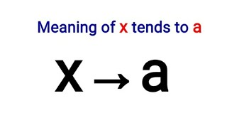 Meaning of x tends to a  Limit  Calculus [upl. by Zealand]