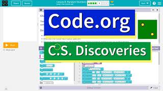 Codeorg Lesson 65 Random Numbers  Tutorial with Answers  Unit 3 CS Discoveries [upl. by Ressan]