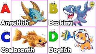 ABC phonics animals  ABC Sea Animals song  English and Animals for Kids  Alphabets Kids Song [upl. by Ylenaj]