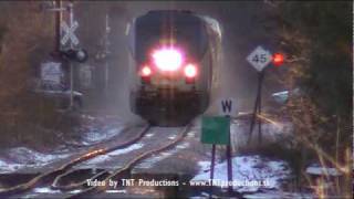 NECR amp Amtrak Trains at Sunset in North Amherst MA [upl. by Walston]