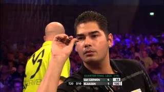 PDC European Darts Championships 2013  Quarter Finals  van Gerwen vs Klaasen [upl. by Eatnhoj711]