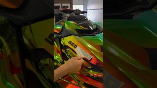 Sea Doo getting done in full Neo Chrome Ammolite Gem Wrap seadoowrap jetski seadoo [upl. by Erma]