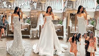 wedding dress shopping with my sisters amp they cried  wedding dress try on [upl. by Martsen]