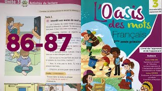 3 AEP Page 8687 Unité 3 lecture Interdit aux moins de neuf ans LOasis des mots français [upl. by Latnahc]
