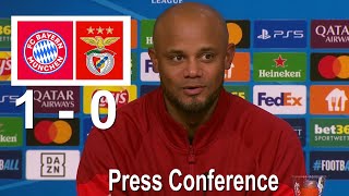 Vincent Kompany Press Conference Post FC Bayern Munchen 1 vs 0 Benfica 07112024 [upl. by Adair952]