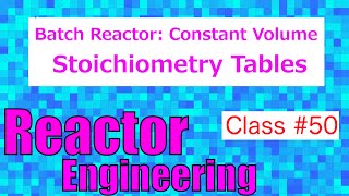 Stoichiometry Table for Batch Reactors  Constant Volume  Class 50 [upl. by Tess]