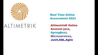 Altimetric Real time java Assessment Realtime Online java assessment for altimetric company2023 [upl. by Tattan]