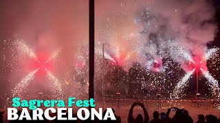 Barcelona Festa Major de la Sagrera 2024 ends with Spectacular Fireworks Show [upl. by Ariamoy]