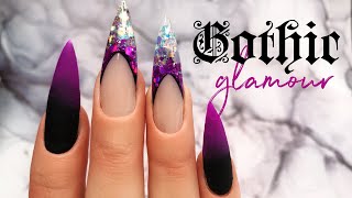 Gothic Glamour  Hard Gel Nail Design [upl. by Eruza674]