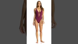 Becca Swim No Strings Attached High Leg One Piece Swimsuit  SwimOutletcom [upl. by Acirema]