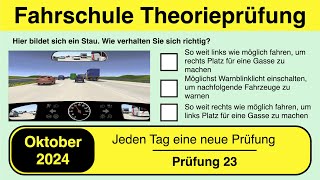 🚘 Führerschein Theorieprüfung Klasse B 🚗 Oktober 2024  Prüfung 23🎓📚 [upl. by Ihcekn]