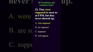 Vocabulary and Grammar Quiz part8  TFE grammartest grammarquiz vocabularyquiz englishtest [upl. by Drusie]