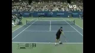 Roger Federer  How to return 140 mph Andy Roddick serve [upl. by Nelehyram]