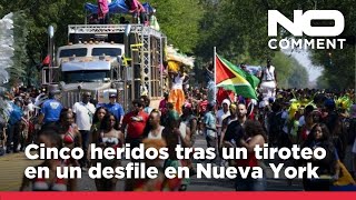 NO COMMENT El desfile del Día de las Indias en Nueva York deja cinco heridos tras un tiroteo [upl. by Eldrid]