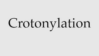 How to Pronounce Crotonylation [upl. by Jar121]