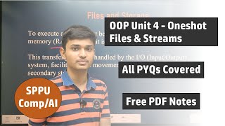 OOP  Unit 4  Files and Streams  SPPU SE Comp amp AI  Oneshot [upl. by Arika891]