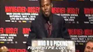 MAYWEATHER VS MOSLEY NEW YORK PRESS CONFERENCE [upl. by Laehplar]