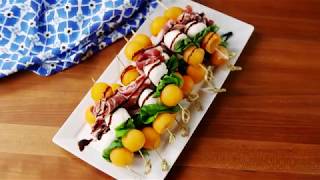 Melon Prosciutto Skewers  Delish [upl. by Chenay974]