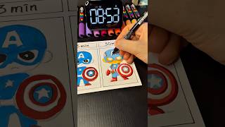 Drawing Capitan America🇺🇸30 sec 3 min 30 min challenge [upl. by Refynnej631]